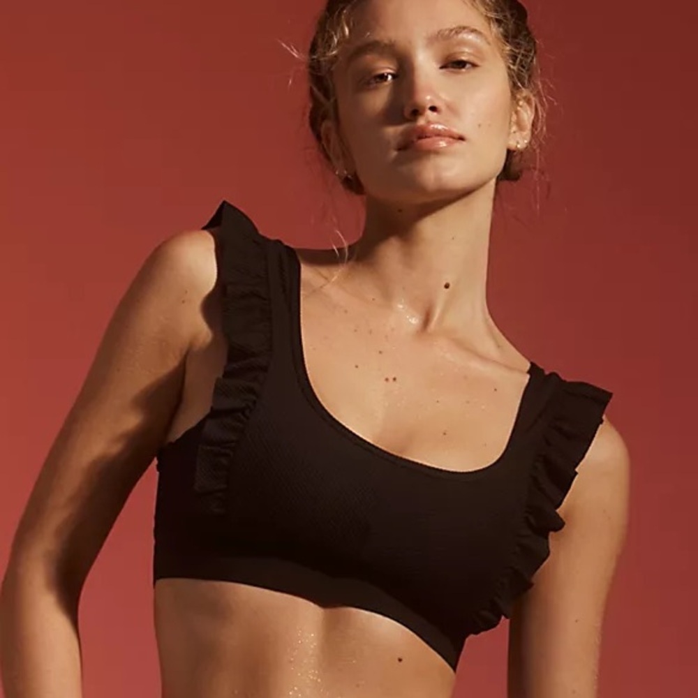 Free People ruffle sports bra